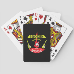 Electric Guitar Rock Dreams Rock Music Bath To Poker Cards