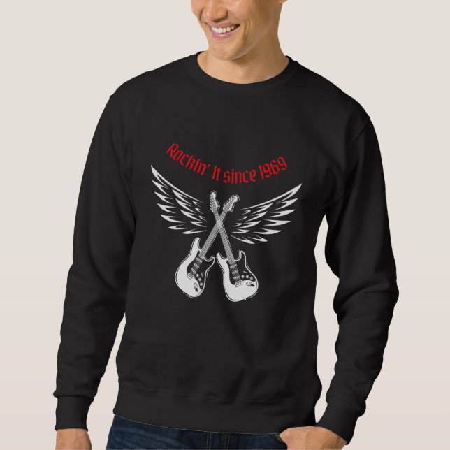 Electric guitar Rock Hard guitarist guitar born in Sweatshirt (Front)