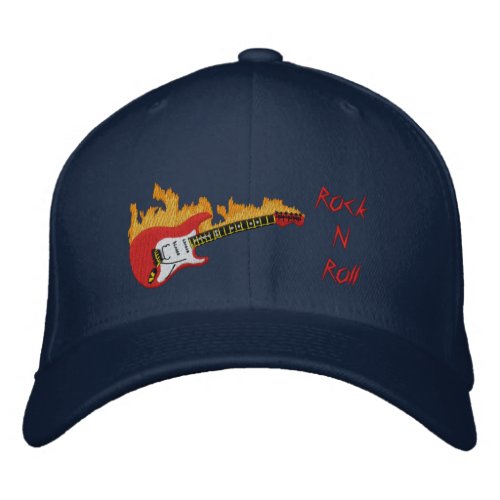 Electric Guitar Rock N Roll Embroidered Cap