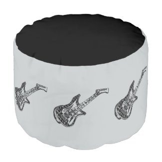 Electric Guitar Round Pouf