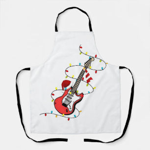 Electric Guitar Santa Claus Music Christmas Lover Apron