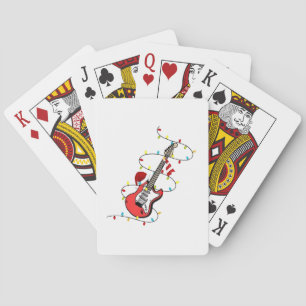 Electric Guitar Santa Claus Music Christmas Lover Poker Cards