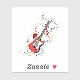 Electric Guitar Santa Claus Music Christmas Lover  Sticker