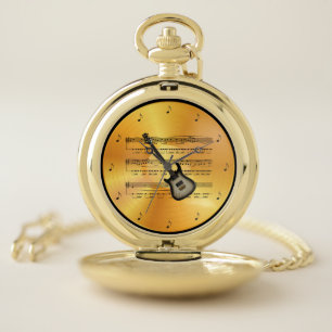 Electric Guitar ~ Sheet Music ~ Gold Record ~ Pocket Watch
