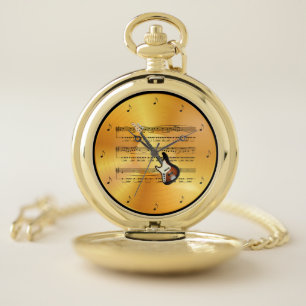Electric Guitar ~ Sheet Music ~ Gold Record ~ Pocket Watch