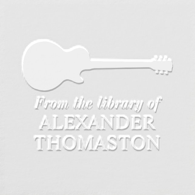 Electric Guitar Silhouette #2 Library Book Name Embosser (Design)