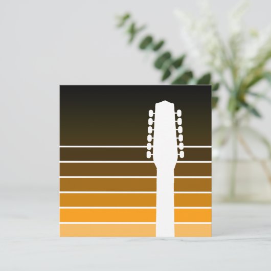 electric guitar silhouette : amber fade (Standing Front)