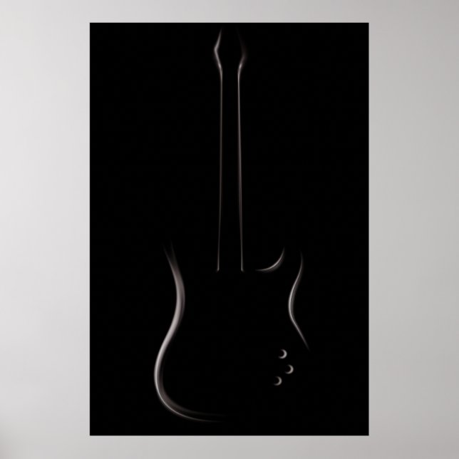 Electric Guitar Silhouette Poster (Front)