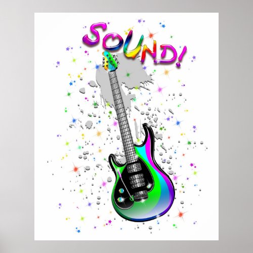 Electric Guitar Sound Colors Poster
