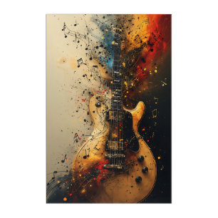 Electric Guitar Splatter Paint Rock Music Acrylic Print