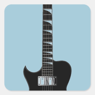 Electric Guitar Square Sticker