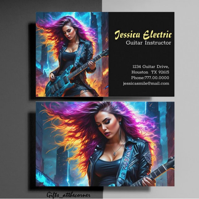 Electric Guitar Teacher Business Card (Creator Uploaded)