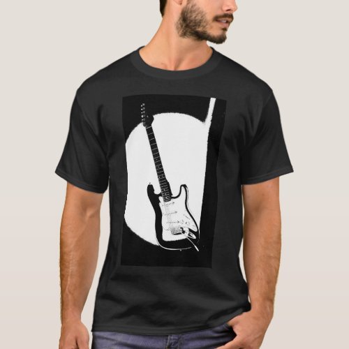 Electric Guitar Trendy Pop Art Modern Template T_Shirt