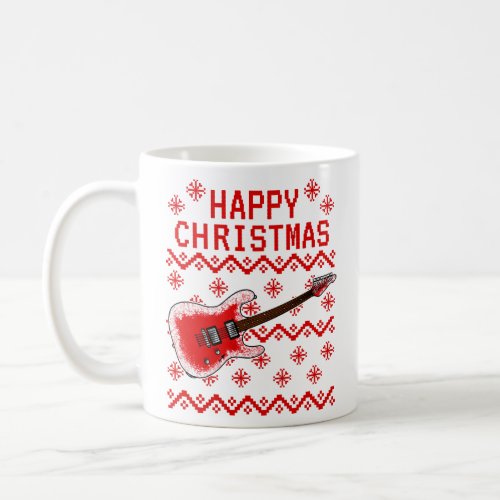 Electric Guitar Ugly Christmas Guitarist Musician  Coffee Mug