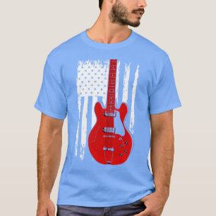 Electric Guitar US Flag Musician Guitarist T-Shirt