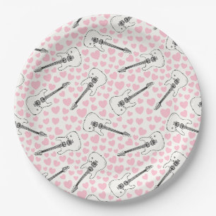 Electric Guitar Wedding Guitarist Musician Paper Plates