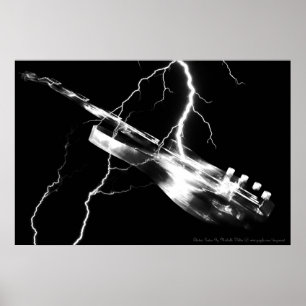 ELECTRIC GUITAR white Poster