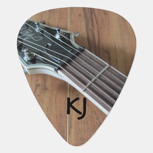 Electric Guitar With Initials Guitar Pick (Front)