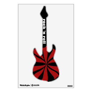 Electric Guitar with Red Wall Sticker