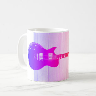 Electric Guitar & Wood Pop Art Coffee Mug