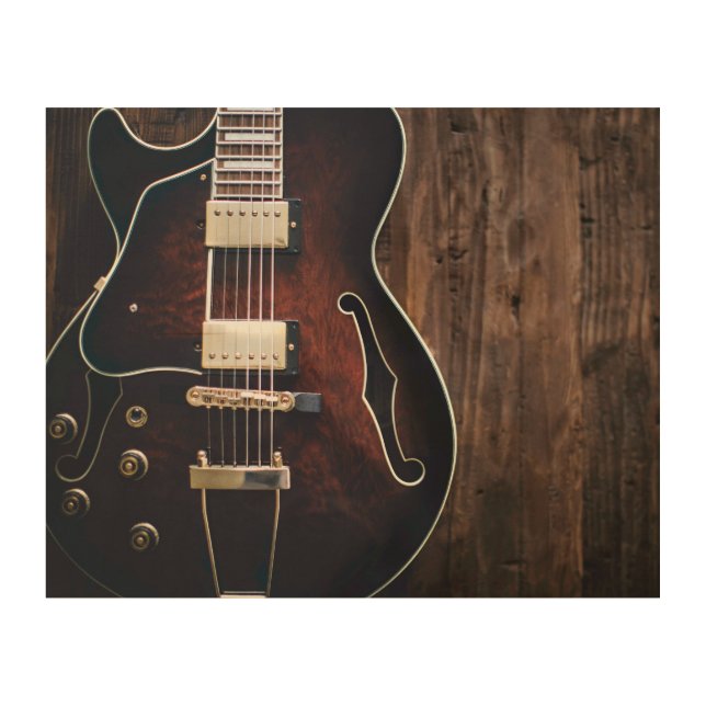Electric Guitar Wood Wall Art (Front)