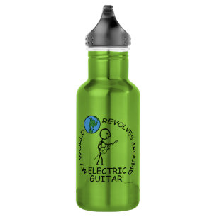 Electric Guitar - World Revolves Around Stainless Steel Water Bottle