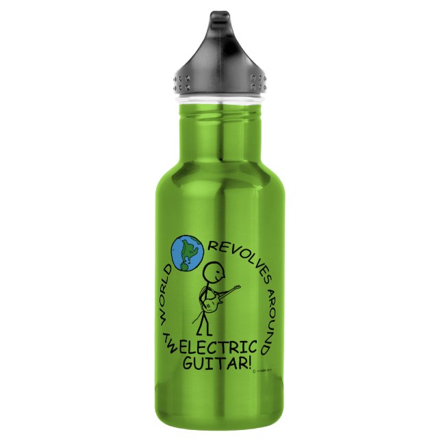 Electric Guitar - World Revolves Around Stainless Steel Water Bottle (Right)