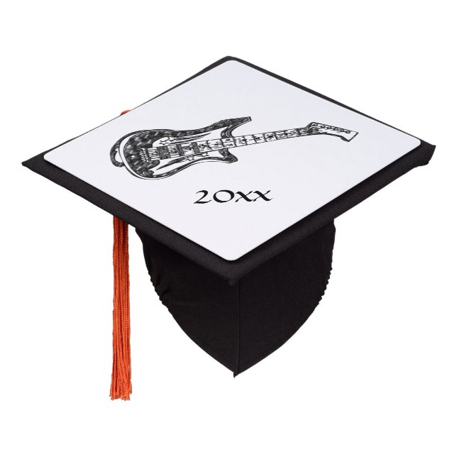 Electric Guitar Year Graduation Cap Topper (Angled)