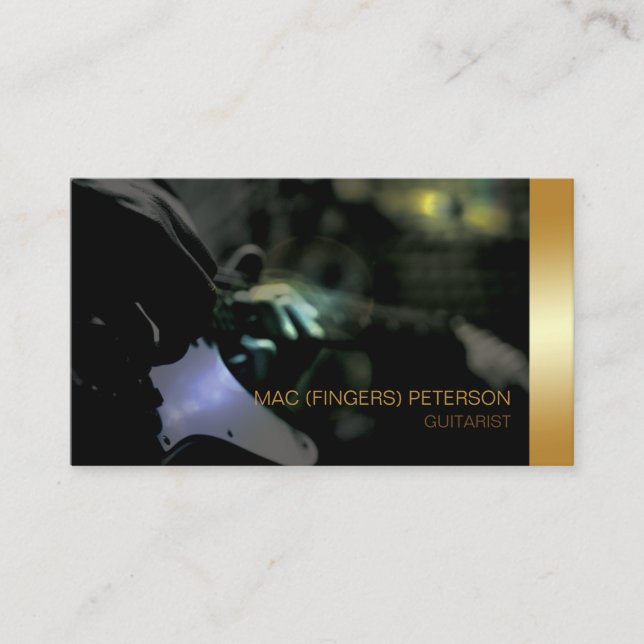 Electric Guitarist Musician Business Card (Front)