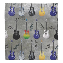 Electric Guitars And Music Notes Bandana Electric Guitars And Music Notes Bandana