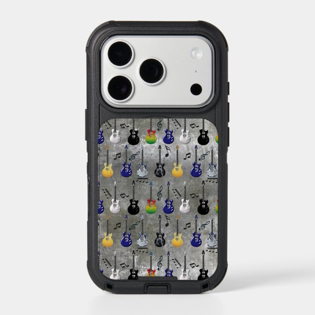 Electric Guitars And Music Notes Otterbox iPhone Case (Back)