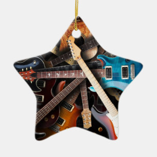 Electric Guitars Concept Ceramic Ornament