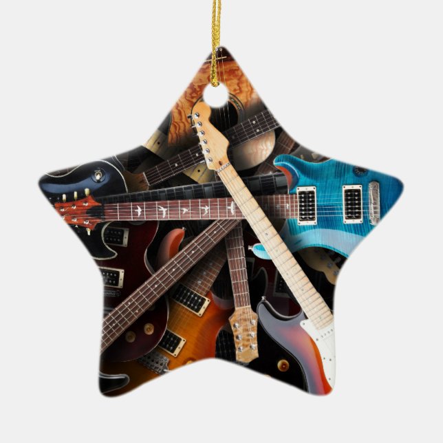 Electric Guitars Concept Ceramic Ornament (Front)