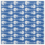 Electric Guitars Graphic in White Fabric