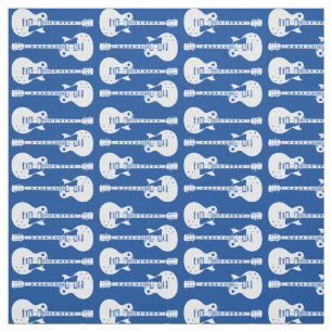 Electric Guitars Graphic in White Fabric