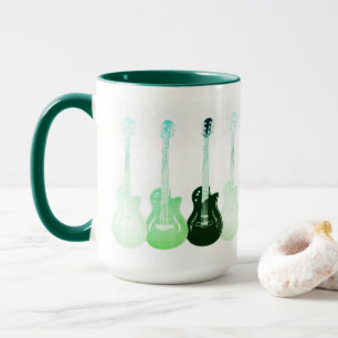 Electric Guitars green pop art Mug