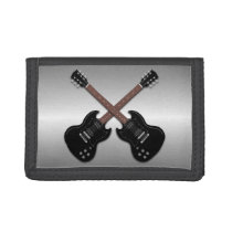 Electric Guitars on Gray Teen Guys Wallet Electric Guitars on Gray Teen Guys Wallet