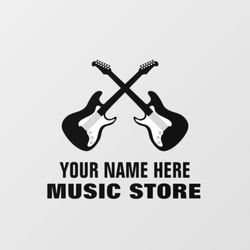Electric guiter wall decal sticker for music store