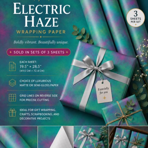 Electric Haze Wrapping Paper Sheets
