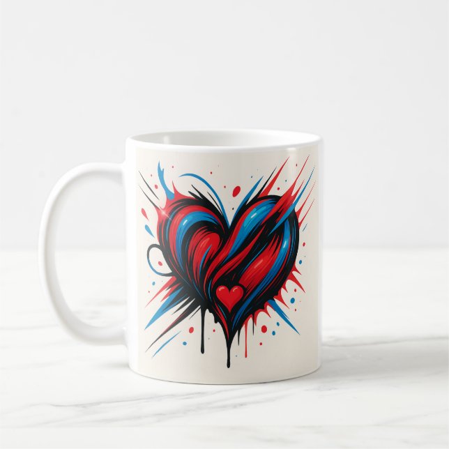 “Electric Heart Mug – Sip with Passion” (Left)