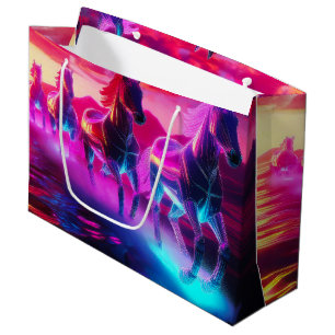 Electric Herd - Synthwave Horses Large Gift Bag
