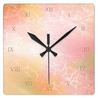 Electric Holograph Gradient Pink ID371 Square Wall Clock