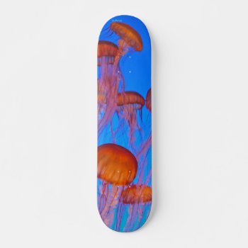 Electric Jellyfish Skateboard Deck by kingkaoa at Zazzle