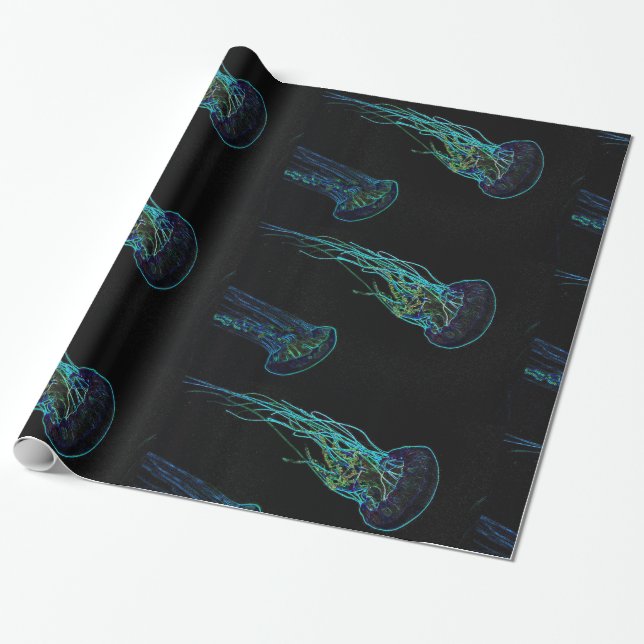 Electric jellyfish wrapping paper (Unrolled)