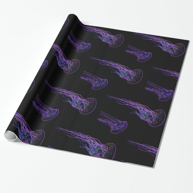 Electric jellyfish wrapping paper (Unrolled)