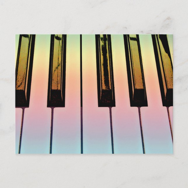 electric keyboard with rainbow overlay postcard (Front)