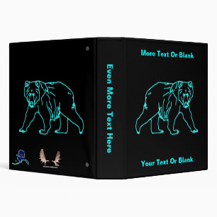Electric Kodiak Bear 3 Ring Binder