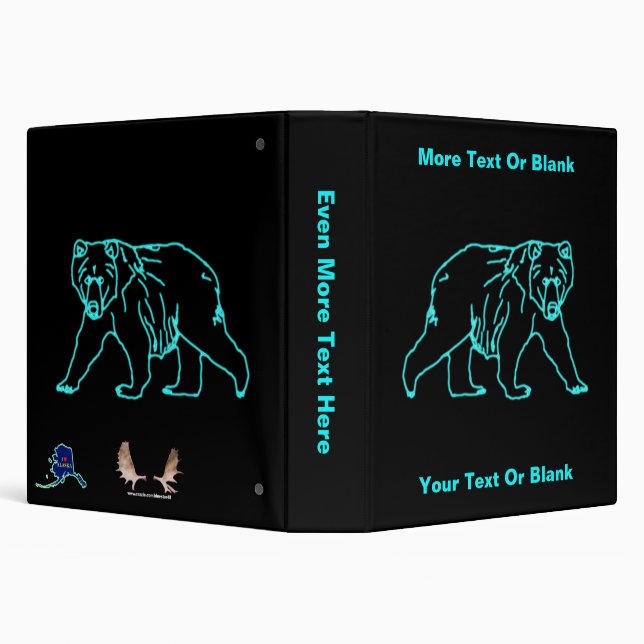 Electric Kodiak Bear 3 Ring Binder (Background)