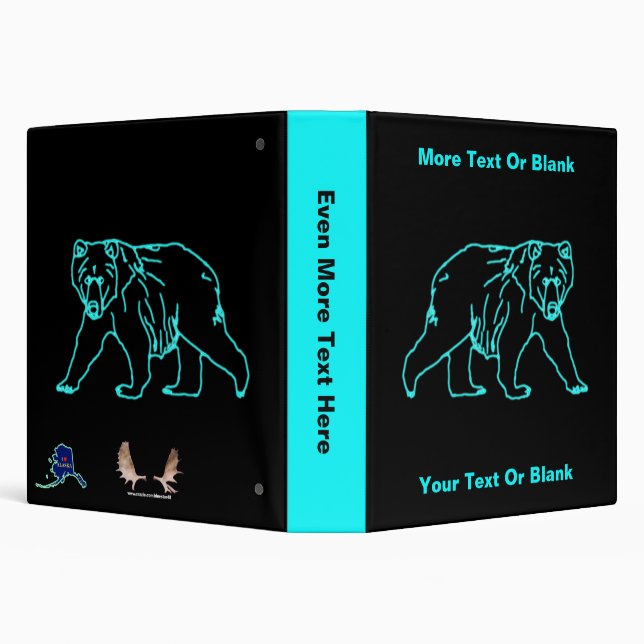 Electric Kodiak Bear 3 Ring Binder (Background)