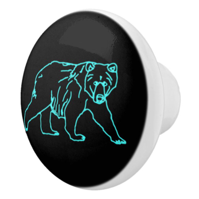 Electric Kodiak Bear Ceramic Knob (Right)